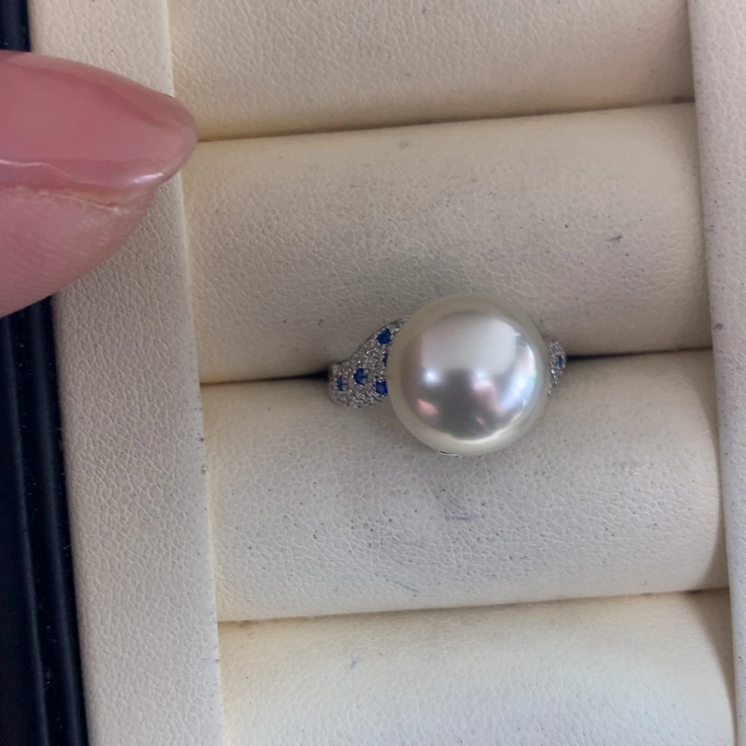 海水珍珠戒指银S925镶嵌