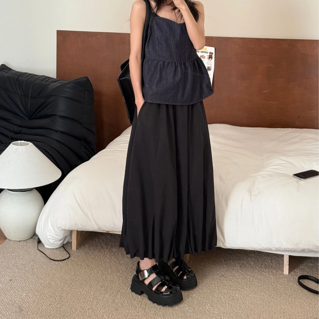 【一四六Yisiliu】小个子简约立体灵动捏褶设计下摆收口花苞半身裙