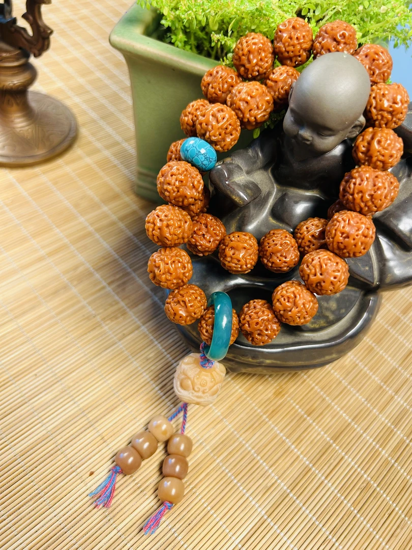 14～15mm印尼小金刚双圈手串男女款盘玩手持 机刷已包浆老树王盘龙