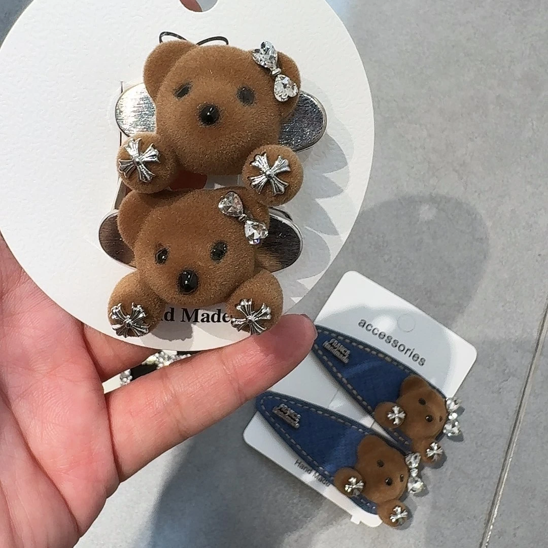 无非金属棕色小熊小胖夹一对