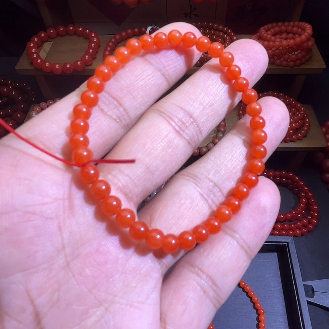 手链未镶嵌南红玛瑙5mm冰红
