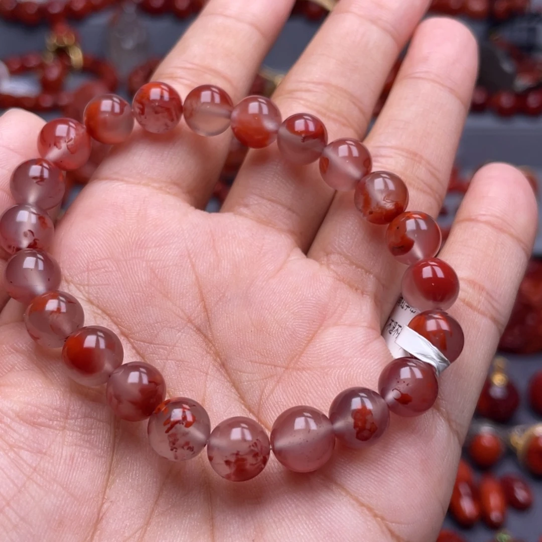 南红玛瑙未镶嵌珠宝奇石单圈8.5mm
