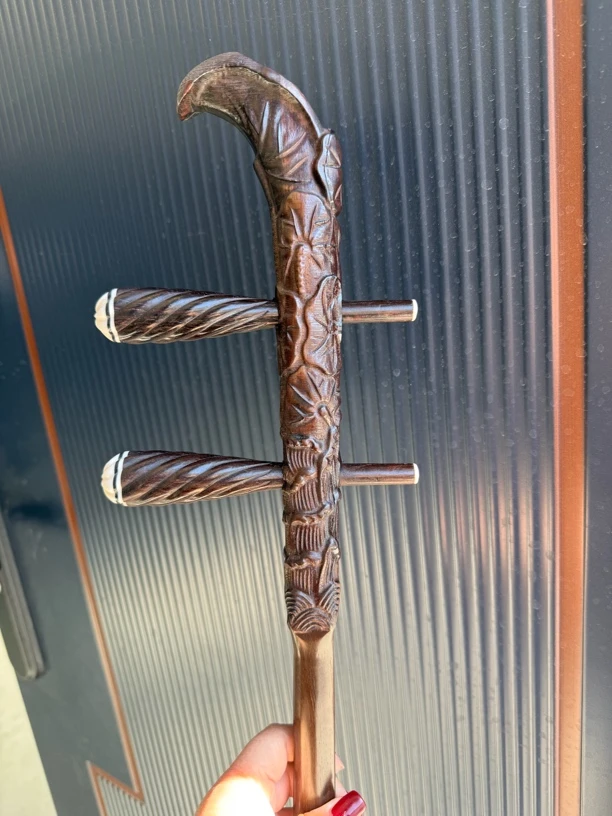 老红木荷塘月色琴杆扁杆二胡越胡高胡花鼓通用琴杆