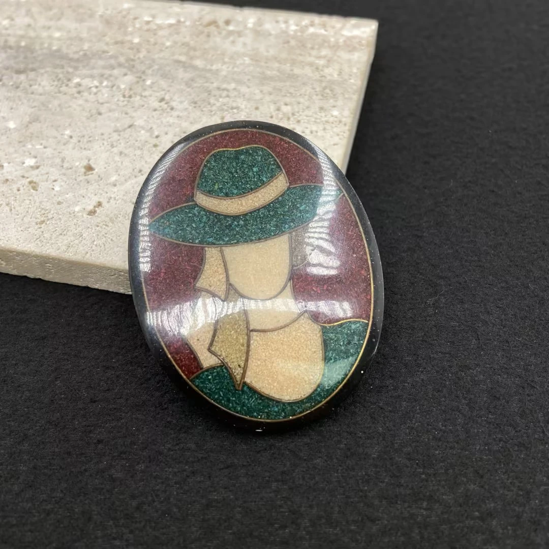 铜合金塑料手镯 【Liz璇子】摩登女郎胸针H48594无鉴赏期