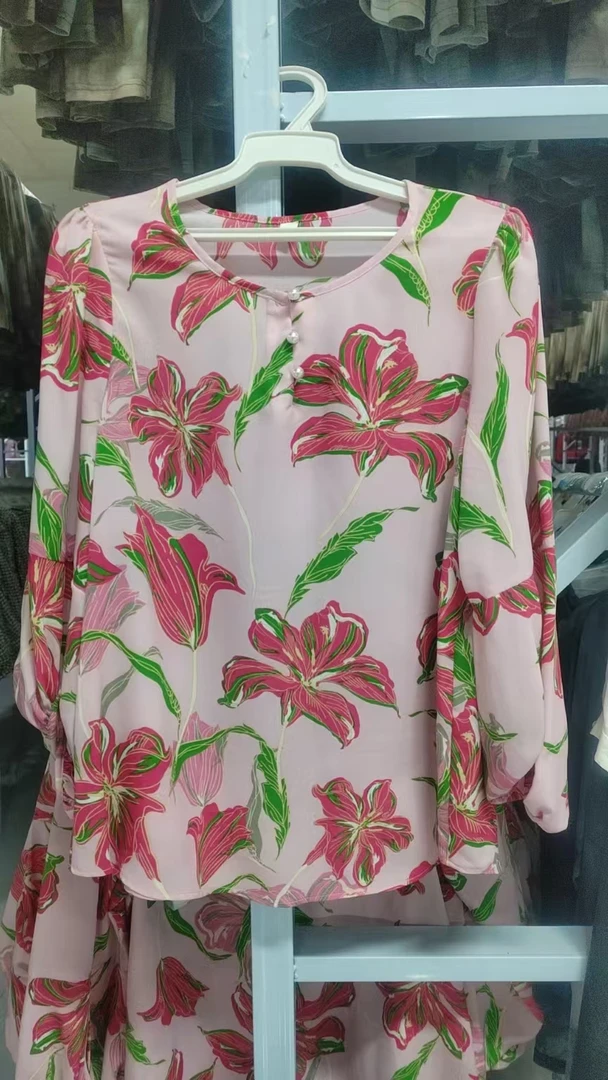 【F828】百搭印花衬衫时尚气质减龄小衫