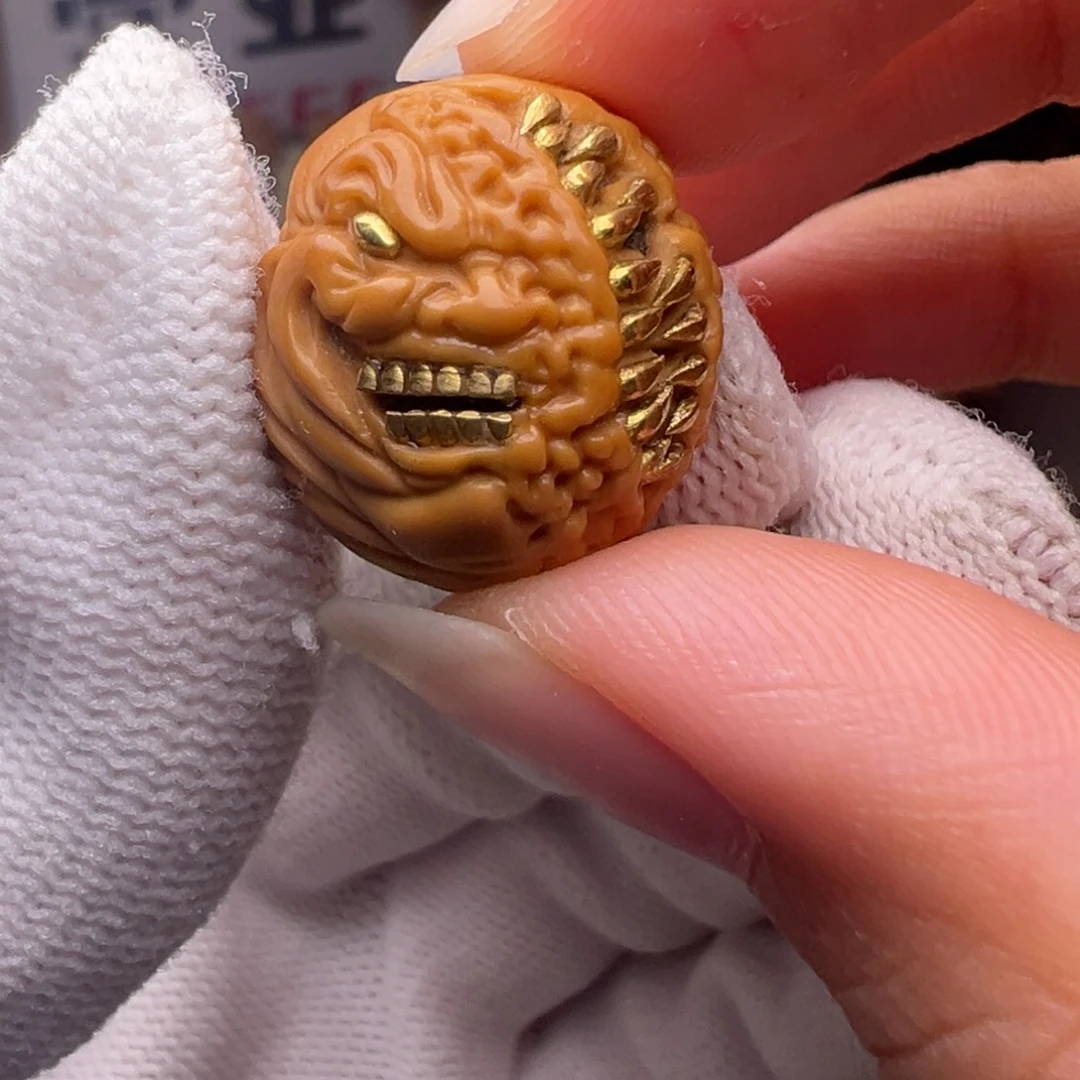 把件猴头核桃镶嵌款吞噬小丑全品有正常封口线