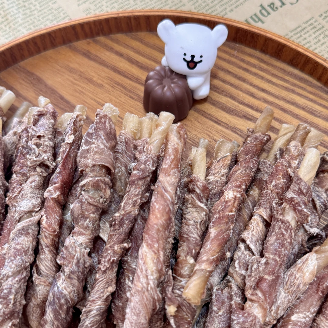 狗狗磨牙零食｜鸭肉绕牛皮棒｜手工宠物零食0添加