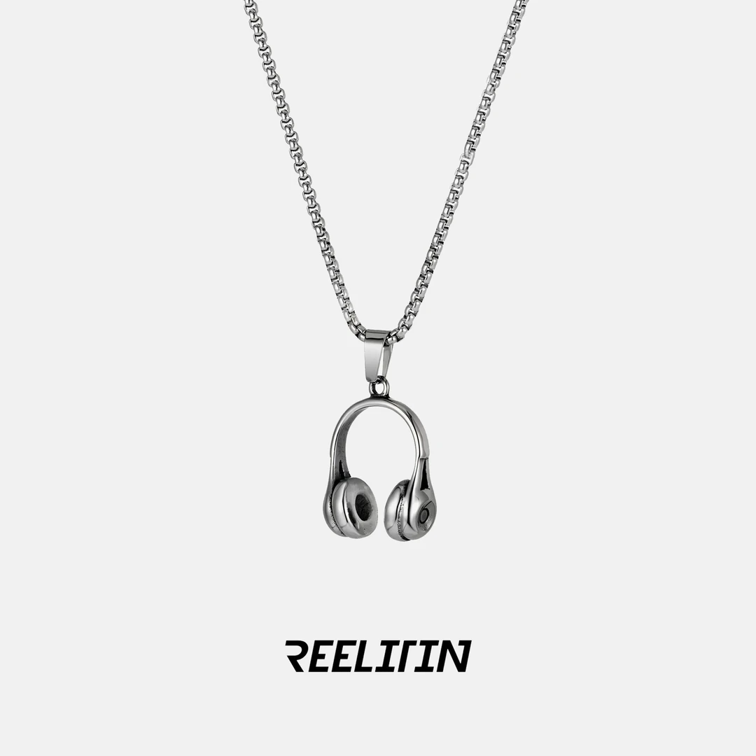 钛钢项链 「喜欢的歌慢慢听喜欢的事慢慢做」耳机钛钢项链男女潮流