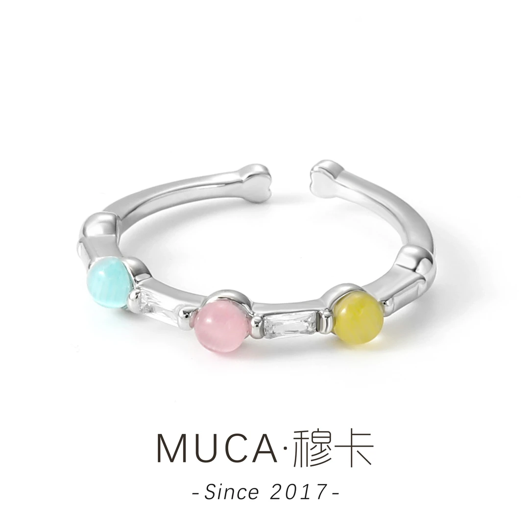 铜合金戒指 【彩色】百搭甜美糖果色戒指A1101