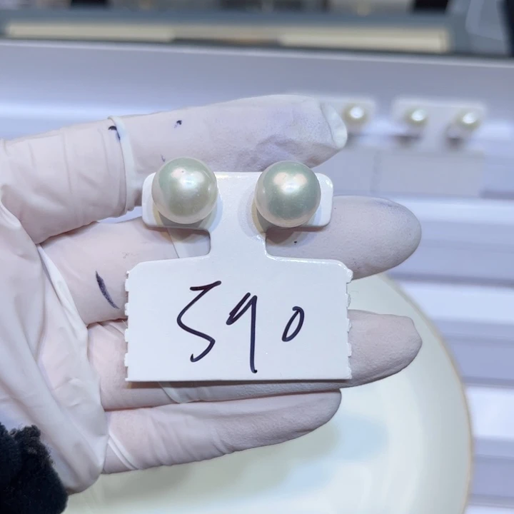 淡水珍珠耳饰银S925镶嵌