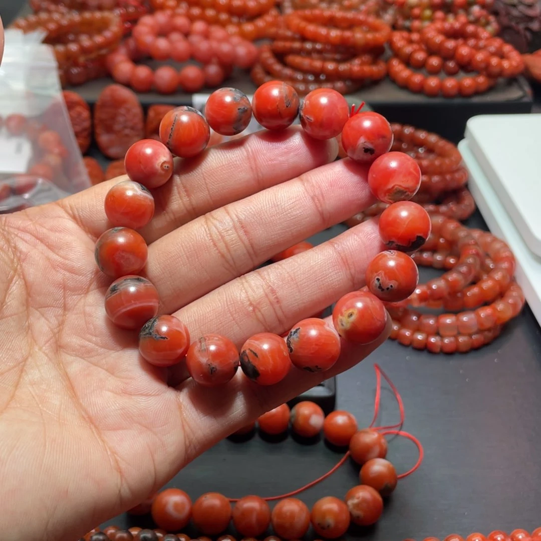 南红玛瑙手链未镶嵌