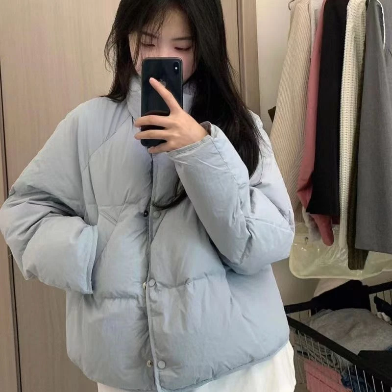【学院风】温柔多色系短款小个子加厚保暖立领女棉服外套602