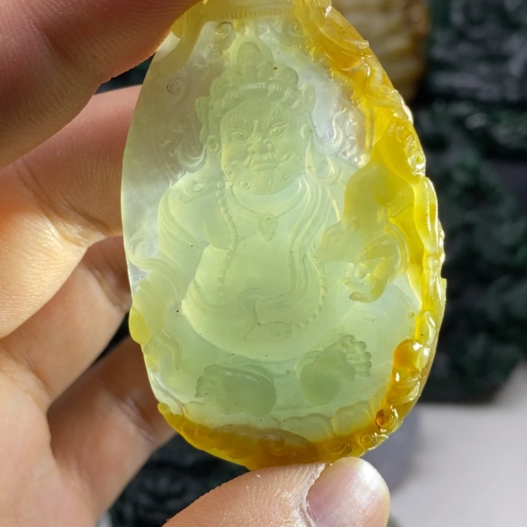 定制翡翠未镶嵌天然翡翠A货黄财神