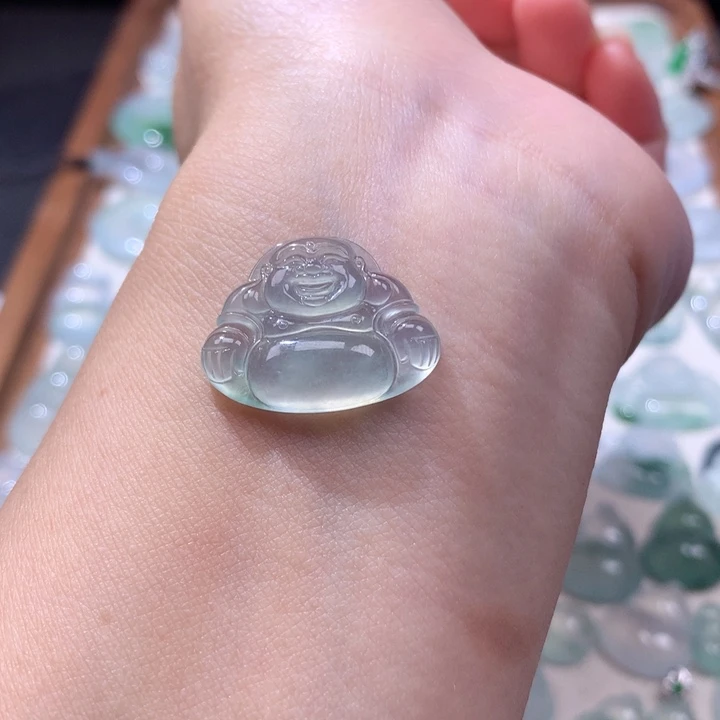 颈饰未镶嵌翡翠高冰晴底佛公