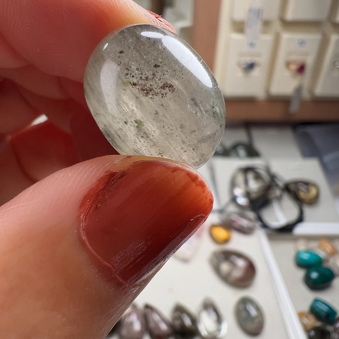 水晶银S925镶嵌颈饰天然幽灵水晶