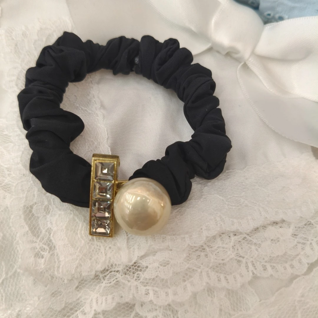 珍珠钻钻黑色发圈