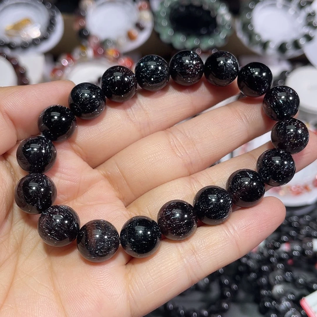 水晶手链未镶嵌黑加仑超七手串