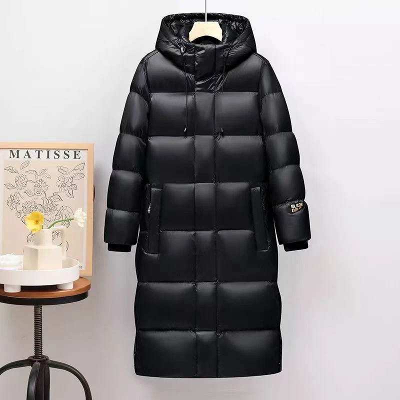 3男女同款黑金长款连帽时尚保暖外套