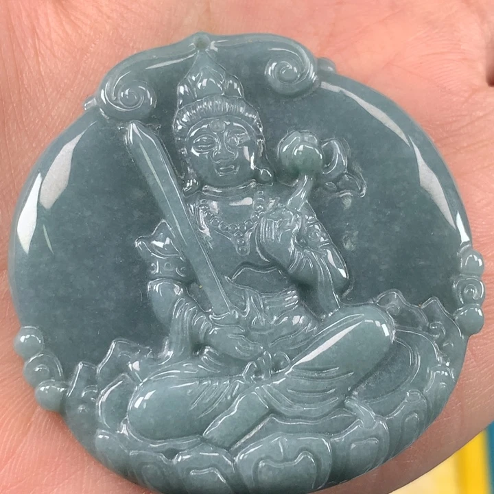 颈饰未镶嵌翡翠虚空藏菩萨吊坠