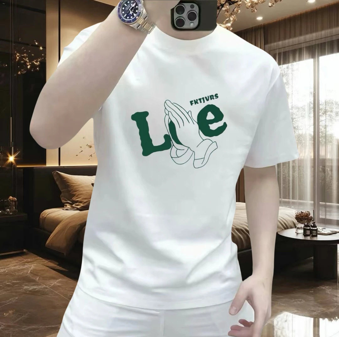 美式痞帅重磅弹力短袖T恤青年男女款夏季ins潮牌街头修身百搭上衣