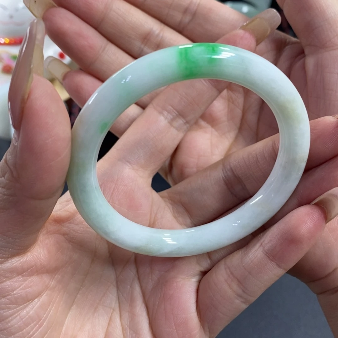 累***翡翠未镶嵌手镯天然翡翠