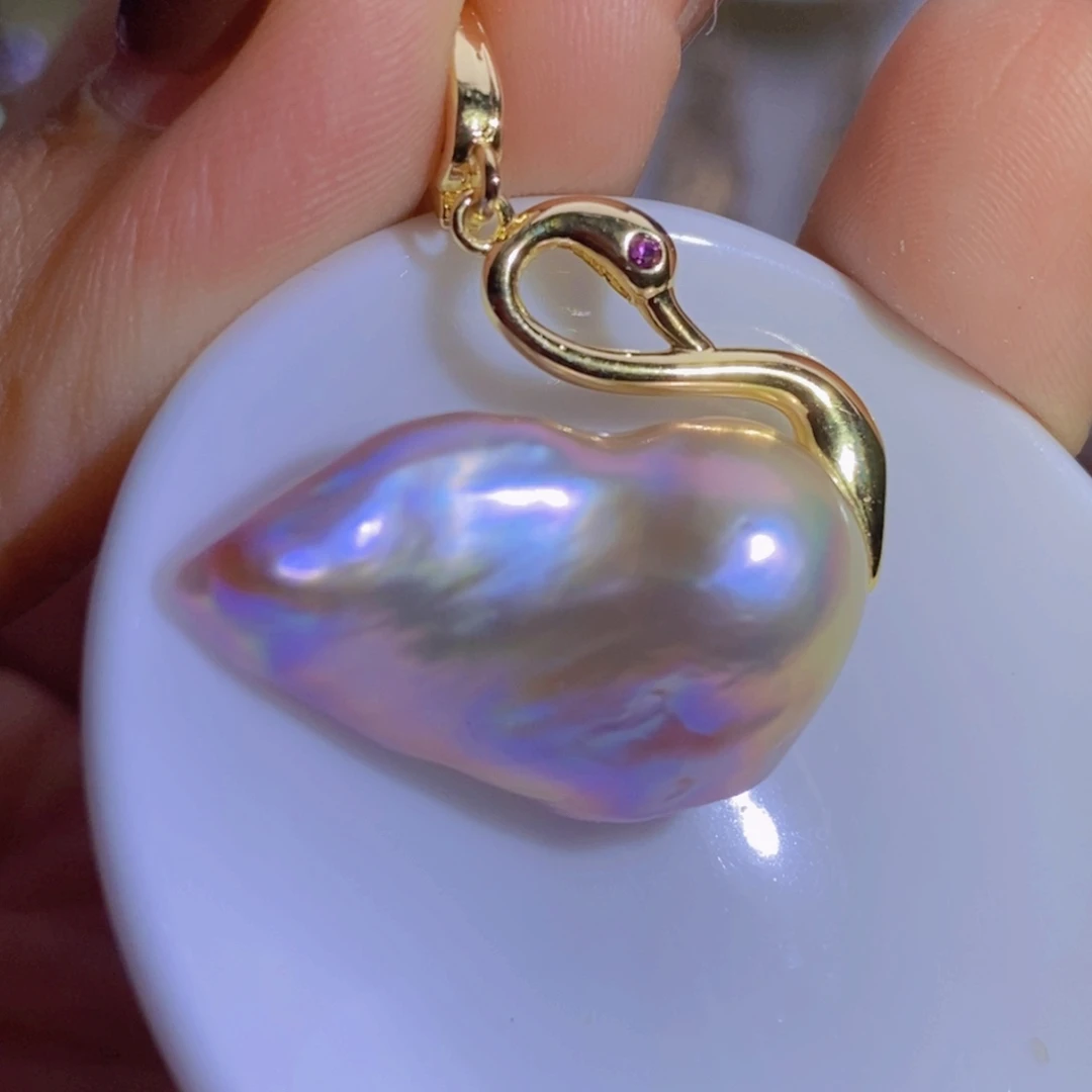 淡水珍珠银S925镶嵌天然淡水珍珠