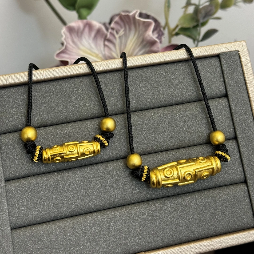 合金吊坠 藏式九眼吊坠古法路路通毛衣链男女精工时尚复古编绳