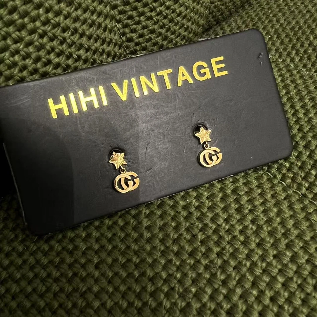 99新 GUCCI/古驰 Gucci 双G五角星耳钉/17053247