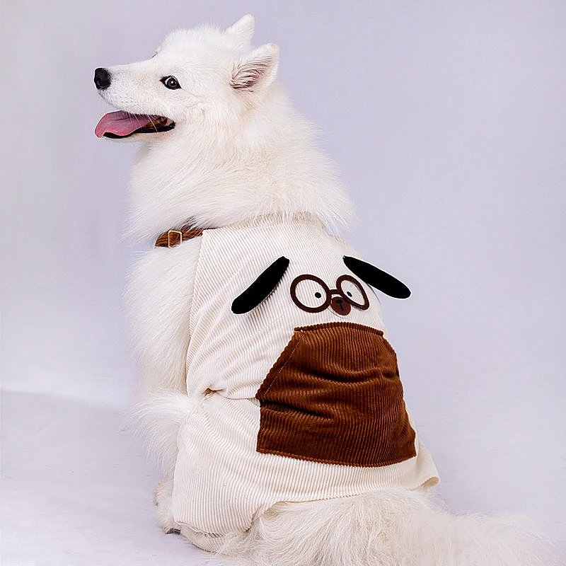 大中型犬四脚衣春秋冬季灯芯绒裤子金毛萨摩耶拉布拉多宠物衣服潮