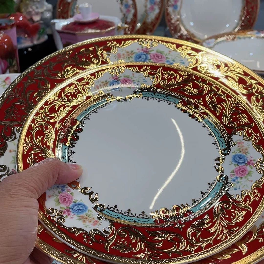 摆件浮雕金大小套盘