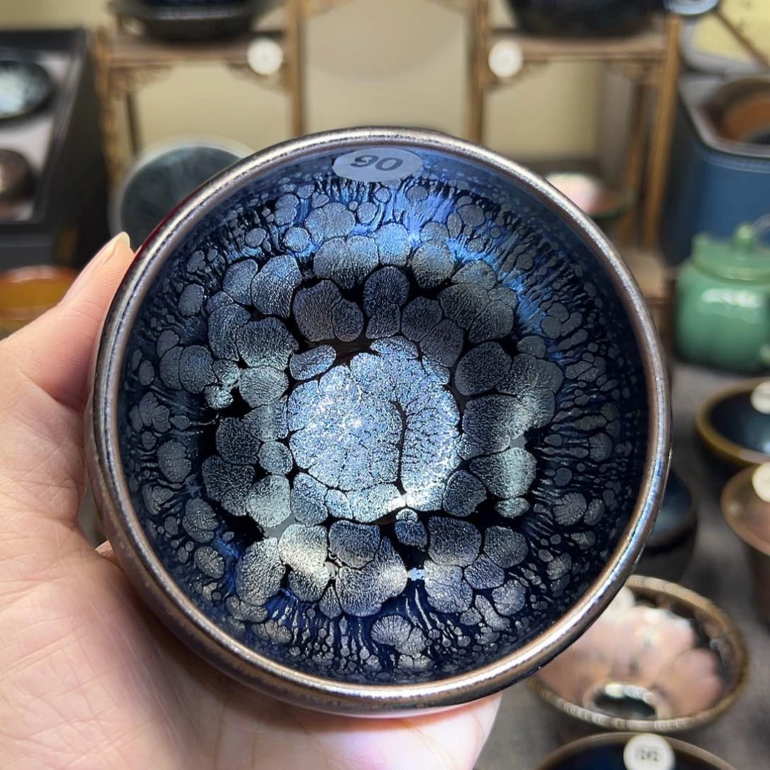 茶盏黑牡丹波体手工
