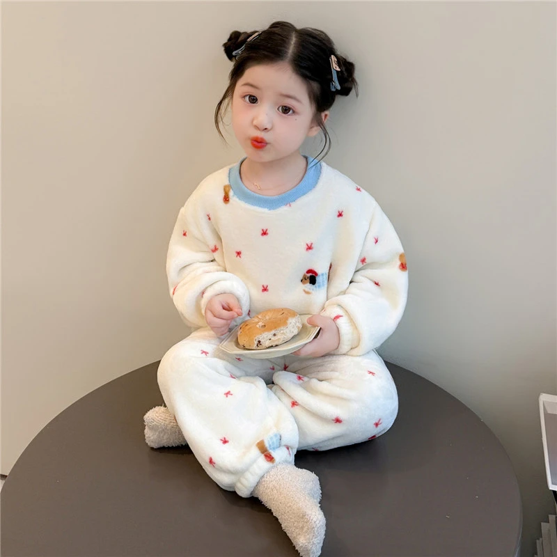 儿童睡衣女童珊瑚绒春秋冬款女孩2025新款女宝宝冬季法兰绒居家服