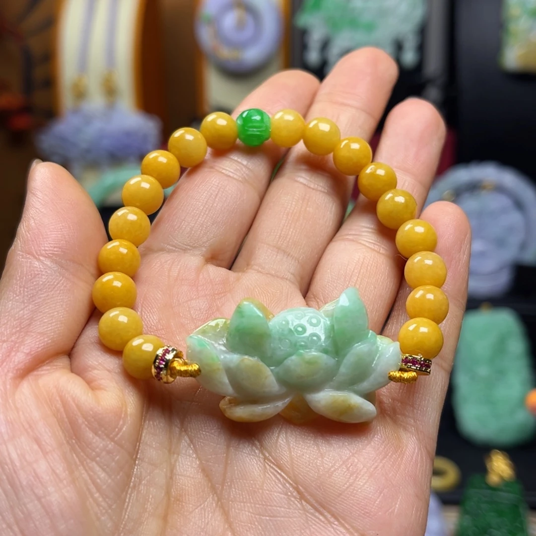 翡翠未镶嵌颈饰天然翡翠手链