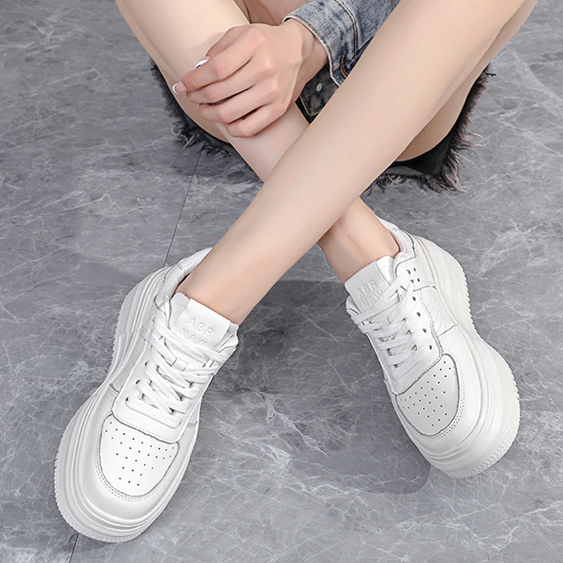 【斌斌专属】阿比让真皮款潮流女鞋厚底轻便百搭时尚舒适增高小白鞋