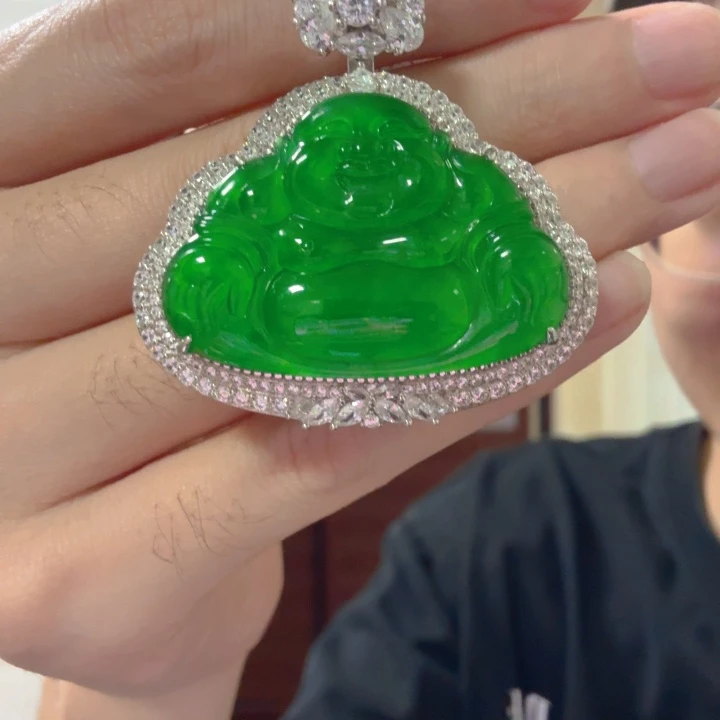 翡翠银S925镶嵌颈饰吊坠