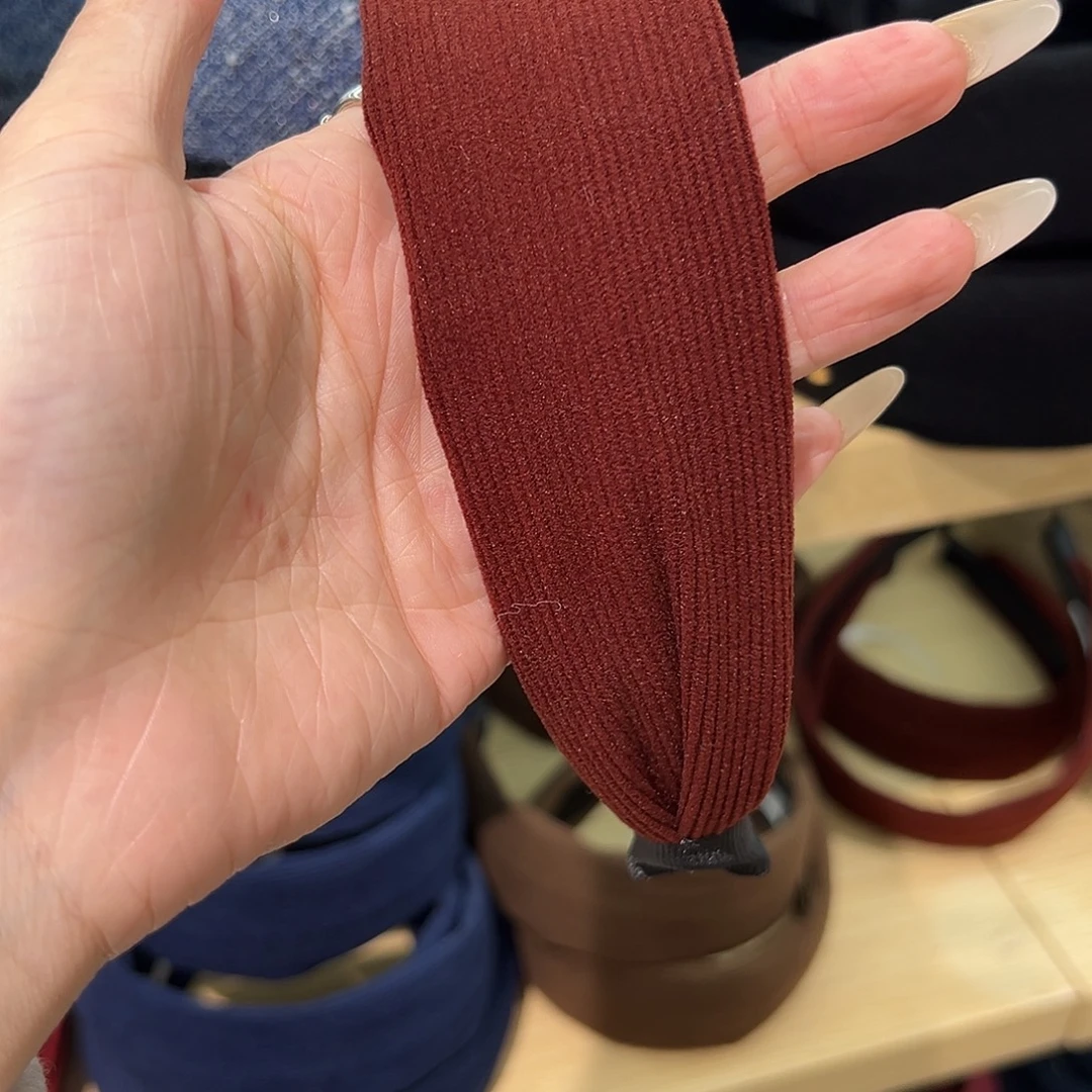 皮质铁合金砖红色发箍