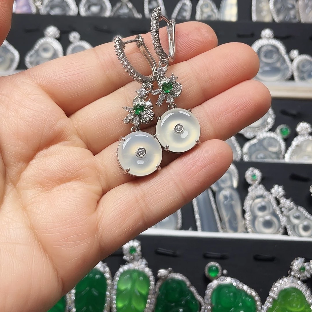 玛瑙/玉髓耳钉合金