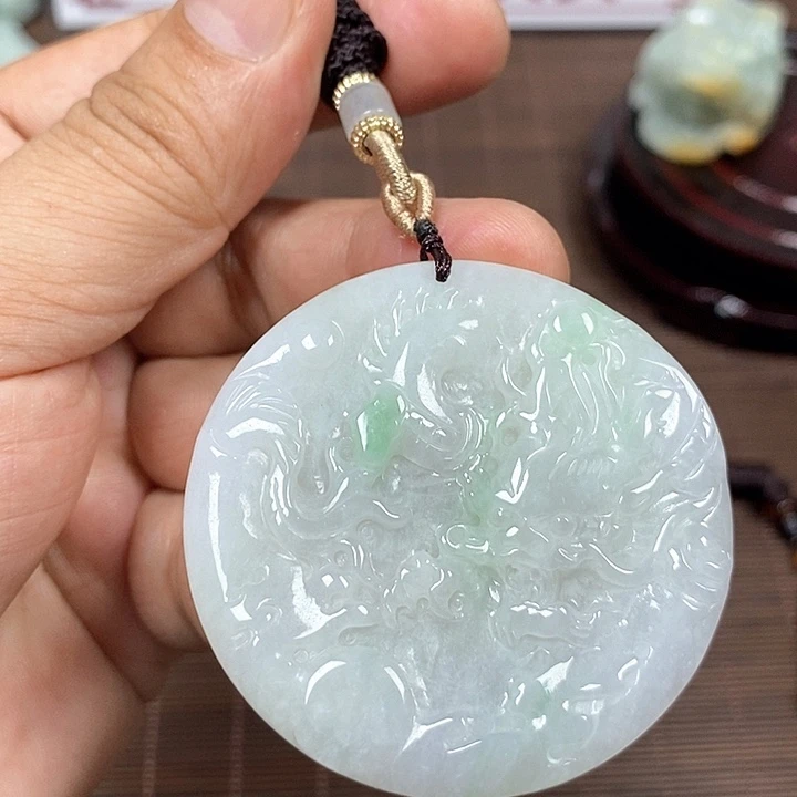 颈饰未镶嵌翡翠天然翡翠玉A货配证书