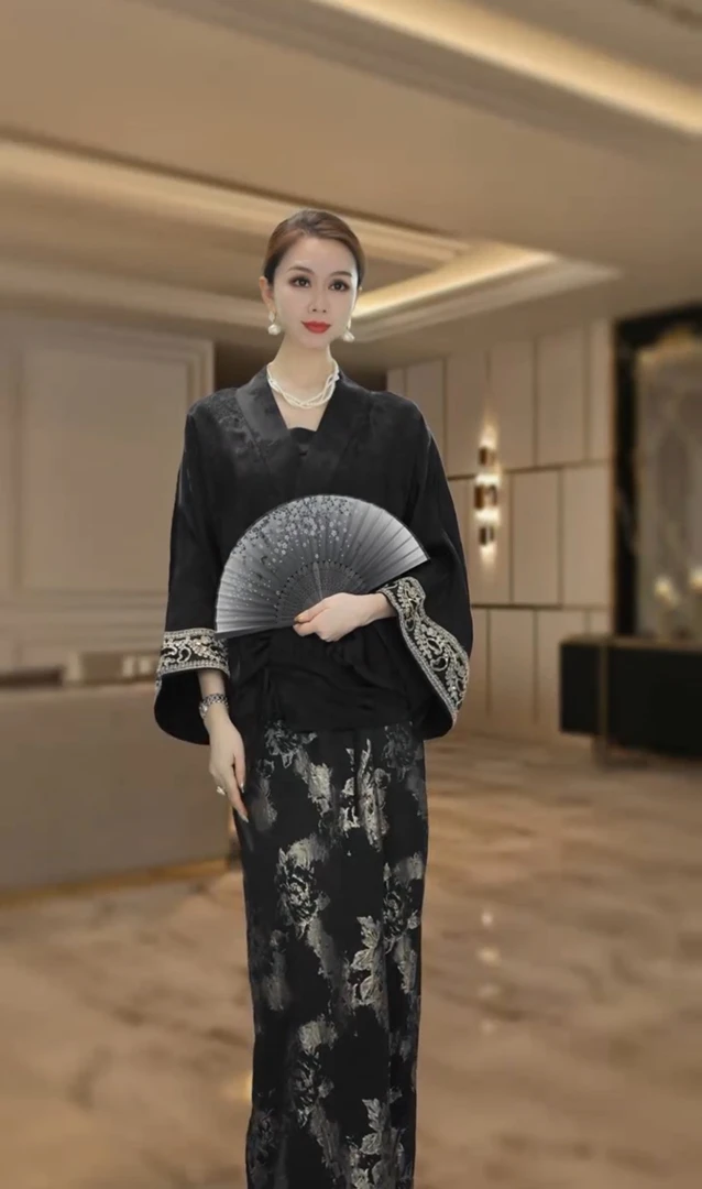 MissTuTu2025【国风系列】千金风仙气时尚套装长款新中式重工刺绣