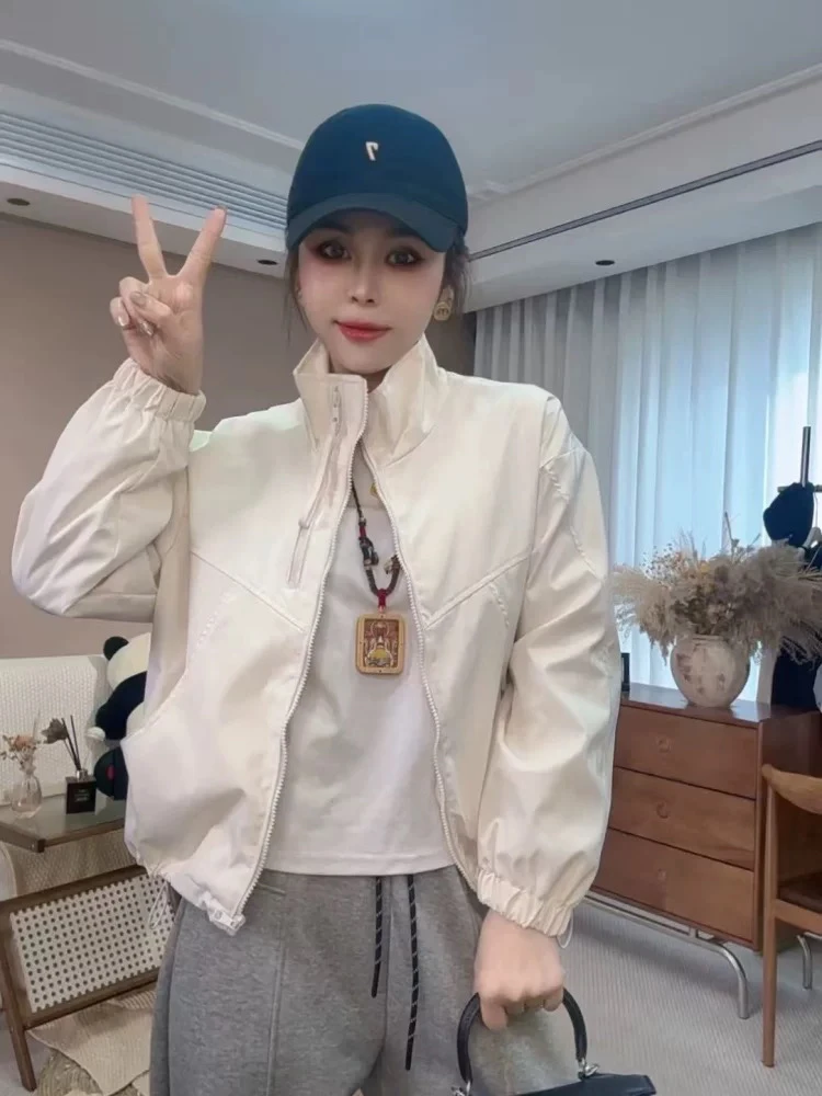 学院风立领棒球服外套女春季2025年新款小个子超好看工装夹克