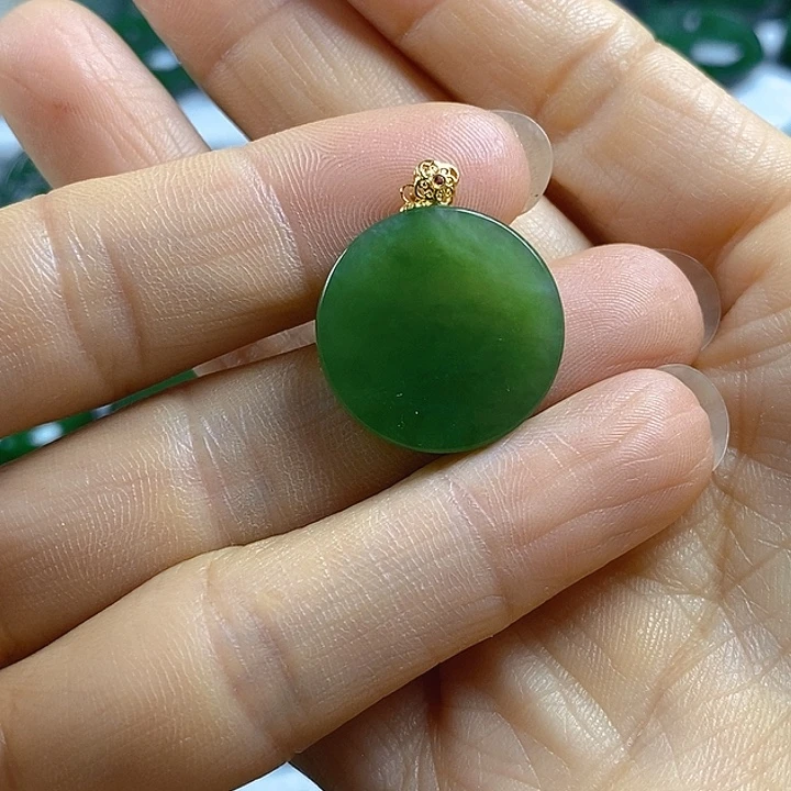 和田玉（碧玉）未镶嵌吊坠(不含链)