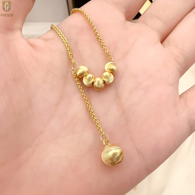 黄金钻石首饰K金光影影猫眼六珠项链