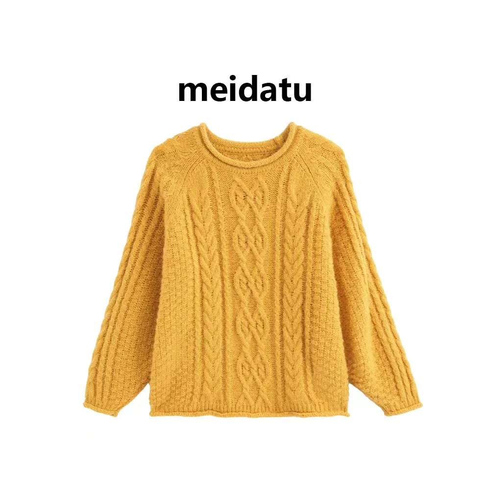 美哒兔（破价款）韩系温柔圆领麻花毛衣（小个子版）CM797-27