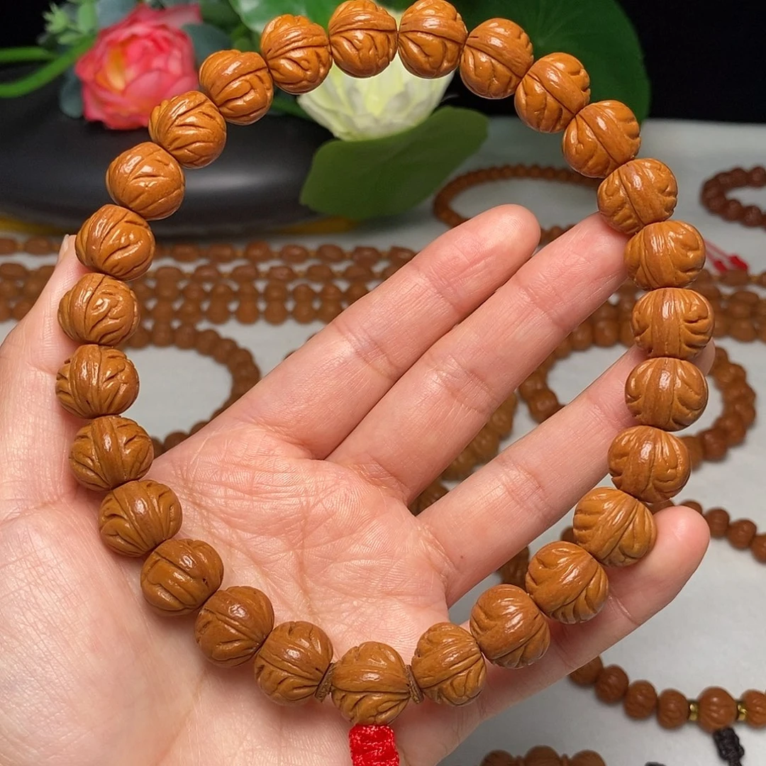 手串桃核14mm野生红苹果桃核手持27颗