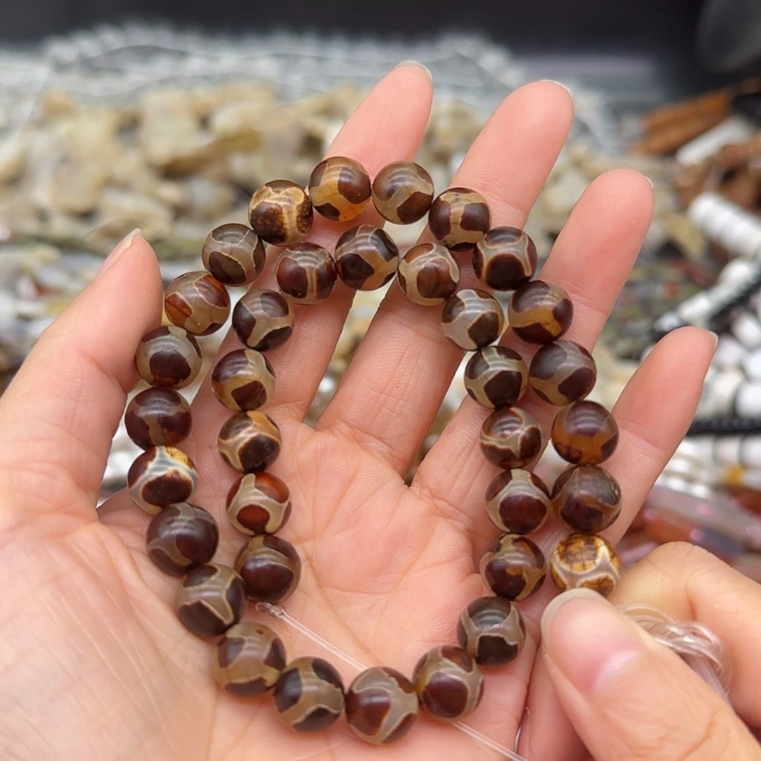 玛瑙/玉髓合金珠宝半成品龟背玛瑙10mm一条