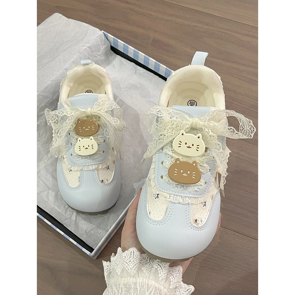 大脸猫~小众爆改多巴胺泡芙鞋女2025春秋新款学生百搭软底德训鞋