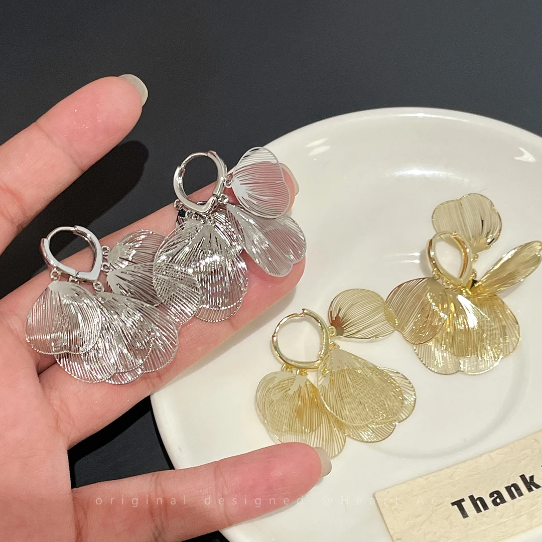 铜合金耳饰 镂空蝶翼流苏耳环轻奢精致高级感设计感2025新款耳钉