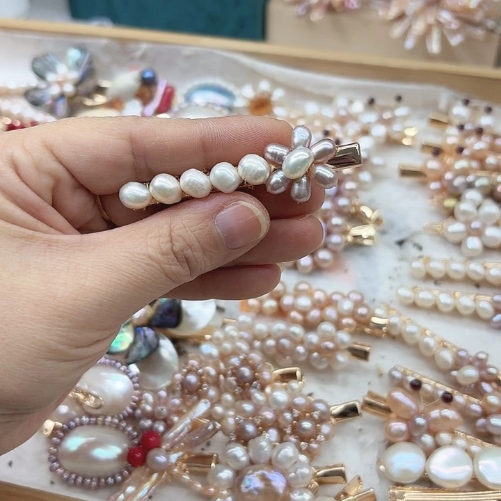 淡水珍珠发饰未镶嵌