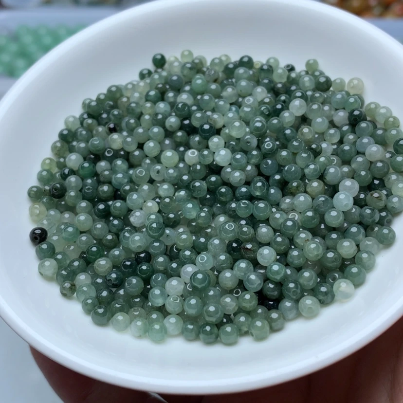 【闪购商品】未镶嵌手链翡翠卡3.5冰油青100颗