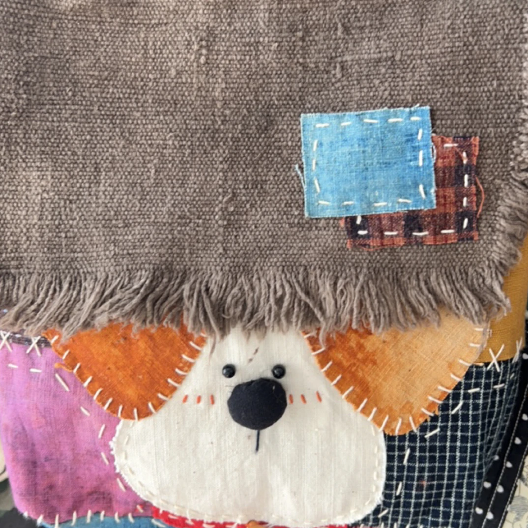 兜兜家手做拼布小狗斜挎包